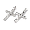 Rack Plating Brass Micro Pave Cubic Zirconia Pendants KK-Z039-04P-2