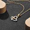 304 Stainless Steel Crystal Rhinestone Heart Pendant Cable Chain Necklaces for Women LS-NJEW-Z056-01A-G-1
