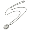 201 Stainless Steel Hollow Catholic Saint Benedict Oval Pendant Box Chain Necklaces LS-NJEW-D089-05P-2