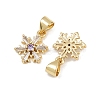 Brass Micro Pave Cubic Zirconia Charms KK-C132-11G-2