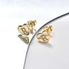 Rack Plating Brass Micro Pave Clear Cubic Zirconia Stud Earrings EJEW-K299-01G-4