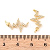 Brass Micro Pave Clear Cubic Zirconia Connector Charms KK-U017-01A-G-3