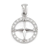 304 Stainless Steel Micro Pave Cubic Zirconia Pendants STAS-D112-03P-01-1