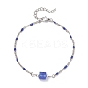 Blue Watermelon Stone Glass Bead Link Btacelets BJEW-JB13080-2