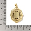 Rack Plating Brass Micro Pave Clear Cubic Zirconia Pendants KK-P267-14C-G-3