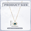 1Pc Brass Dodger Blue Glass Planet Pendant Necklaces NJEW-LP0002-97-2