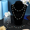 Synthetic Turquoise & Glass Round Bead Link Chains CHS-TA0001-49-6