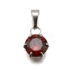 304 Stainless Steel Pave Cubic Zirconia Pendants STAS-B086-12P-03-1