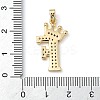 Rack Plating Brass Micro Pave Cubic Zirconia Pendants KK-D535-01F-RS-3
