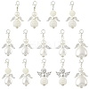 14Pcs 7 Styles ABS Plastic Imitation Pearl & Alloy Pendant Decorations HJEW-FS00042-01-1