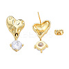 Cubic Zirconia Heart Dangle Earrings EJEW-N011-77-3
