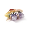 Chakra Natural Mixed Stone Pendants PALLOY-JF01878-02-4