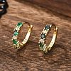 Real 18K Gold Plated Brass Cubic Zirconia Huggie Hoop Earrings EJEW-C012-08-2