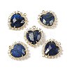 Natural Mixed Gemstone Faceted Heart Pendants G-I382-03G-2