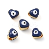 Golden Tone Brass Enamel Beads KK-E048-04G-2