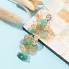 Natural Green Aventurine & Citrine Chip Beaded Pendant Decorations HJEW-JM01234-05-4