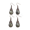 Natural Labradorite Teardrop Dangle Earrings EJEW-B055-01R-22-1