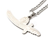 Non-Tarnish Sword Pendant Necklaces NJEW-C043-03P-1