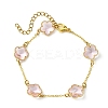 Glass Flower Link Bracelets BJEW-JB10219-01-1