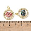 Brass Micro Pave Clear Cubic Zirconia Pendants KK-C045-17G-3