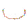 Synthetic Crackle Quartz Dyed Chips Chips Beaded Necklaces NJEW-JN04275-04-4
