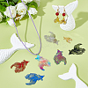 28Pcs 7 Colors Stainless Steel Etched Metal Embellishments Pendants STAS-GA0001-85-4