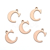 Ion Plating(IP) 304 Stainless Steel Alphabet Charms STAS-H122-C-RG-2