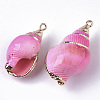 Spray Paint & Electroplate Spiral Shell Pendants X-SHEL-N026-11-4