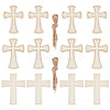 15Pcs 3 Styles Unfinished Wood Cross Pendants WOOD-AR0001-31-1