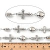 304 Stainless Steel Cross with Teardrop Link Chains CHS-G042-09P-2