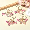 Letter A~Z Transparent Glitter Resin Pendant Keychains KEYC-FZ00024-01-10