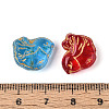 Baking Paint and Golden Metal Enlaced Glass Beads DGLA-T004-28M-3