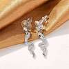 Brass Micro Pave Clear Cubic Zirconia Stud Earrings EJEW-P301-14P-3