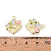 Rack Plating Alloy Enamel Pendants ENAM-N065-03KCG-3