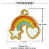 304 Stainless Steel Enamel Pendants STAS-OY005-26G-2