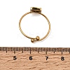 Square 304 Stainless Steel Open Cuff Bangle Makings with Bezel Tray SA-CBABF3F-04G-06-3
