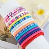 15Pcs Handmade Polymer Clay Beads Stretch Bracelets for Women BJEW-SW001597-5
