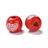 Printed Wood European Beads LS-WOOD-F011-05-2