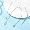 Clover Brass Pendant 304 Stainless Steel Cable Chain Necklaces for Women NJEW-JN05601-02-2