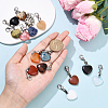 15Pcs Heart Natural & Synthetic Mixed Stone Pendant Decorations HJEW-YW00170-5