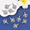 SHEGRACE Brass Pave Clear Cubic Zirconia Flower Chandelier Components Links XGRQ29316-393P-5