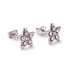 Crystal Rhinestone Star Stud Earrings EJEW-I278-02P-1