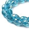 Transparent Electroplate Glass Beads Strands EGLA-A037-T6x8mm-B16-3