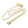Brass Micro Pave Clear Cubic Zirconia Flower Pendant Necklaces for Women NJEW-A039-01B-G-4