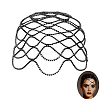 1Pc Rhinestone Mesh Headpiece Cap AJEW-HY0002-55B-1