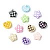 36Pcs 18 Styles Hounds Tooth Pattern Paint Alloy Beads FIND-CJ0003-27-9