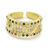 Brass Micro Pave Cubic Zirconia Cuff Rings RJEW-L113-002G-2