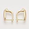 Brass Hoop Earring Findings with Latch Back Closure KK-T048-019G-NF-2