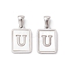 304 Stainless Steel Pave Shell Pendants STAS-G327-01P-U-1