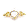 Brass Micro Pave Clear Cubic Zirconia Pendants KK-N268-68G-1